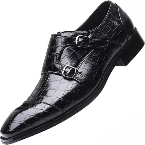 2020 Classic Crocodile Pattern Business Flat Shoes for Men Design Formal Dress PU Leather Shoes Male Loafers Party Shoe Big Size