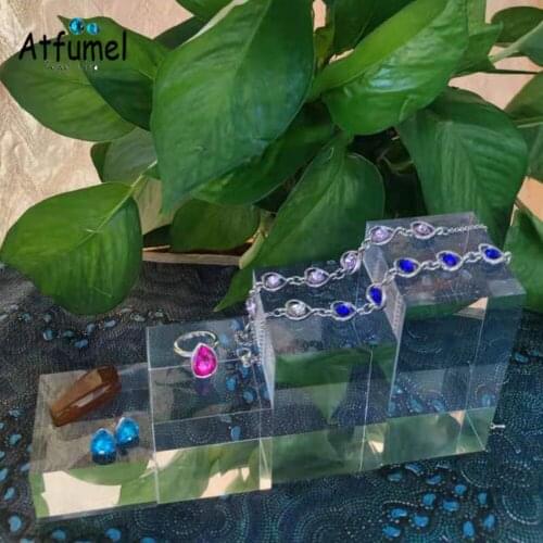 Acrylic Cosmetic Display Column Sheet Holder Photography Props Ornaments Ring Necklace Bracelet Jewelry Organizer Stand Block