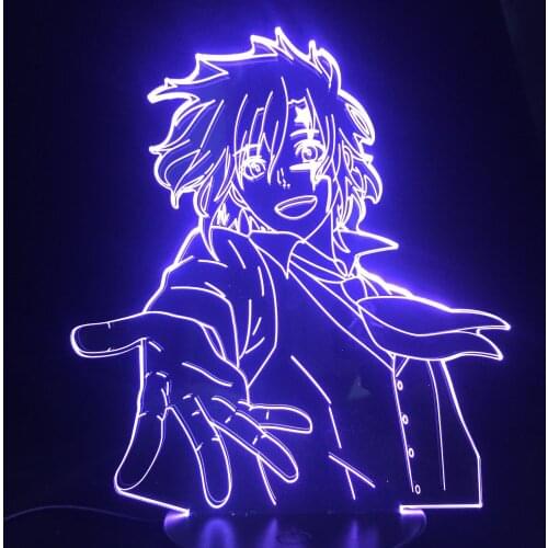 Anime D Gray Man Allen Walker Figure 3D Led Light for Room Decor Night Light Kids Bithday Gift Nightlight Manga 3D Lamp