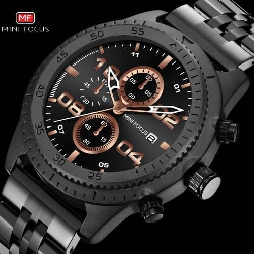 Sport Mens Watches 2020 Top Brand Luxury Waterproof Quartz Stainless Steel Strap Chronograph Auto Date Multi Function MINIFOCUS