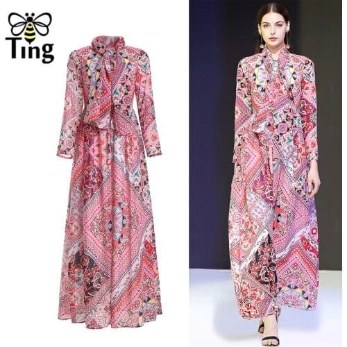 Tingfly Designer Aesthetic Floral Print Maxi Long Dress Vintage Elegant Bohemian Dress with Sashes Haut Boho Retro Plus Dress