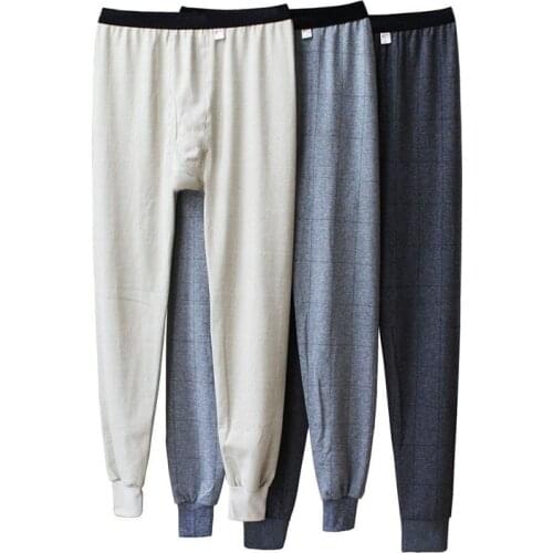 Cotton Underwear Men Thermal Long Johns Winter Warm Sleep Tight Bottoms Men Long Johns for Underpants Legging Long Pants