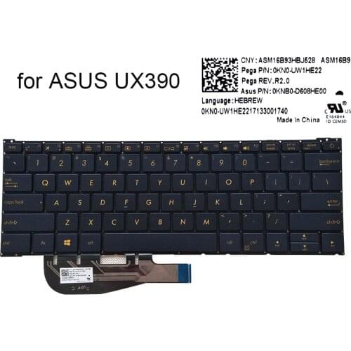 US backlight Keyboard for Asus ZenBook 3 UX390 UX390UA GS041T UX390UAK English Notebook pc Keyboards Royal blue 0KNB0-D608HE00