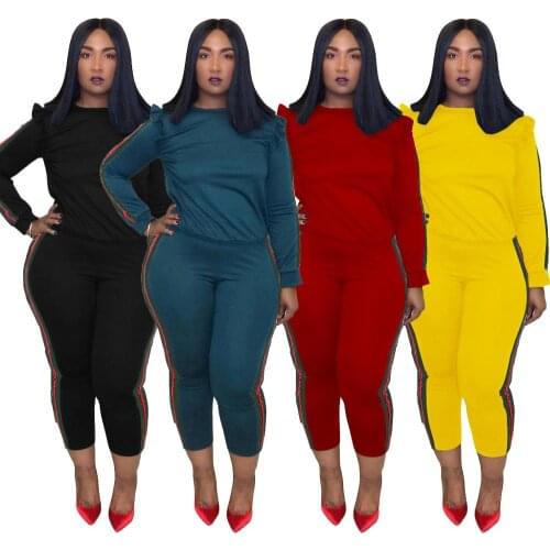 Women 2pcs Plus Size Yoga Set Sport Suit Gymwear Workout Clothes Long Sleeve Gym Fitness Sports Wear