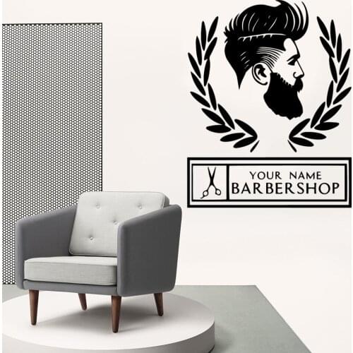 Colorful barber shop House Decoration Wall Art Decal Fashion Sticker For Haircut Shop Mural Commercial Wall Stickers naklejki