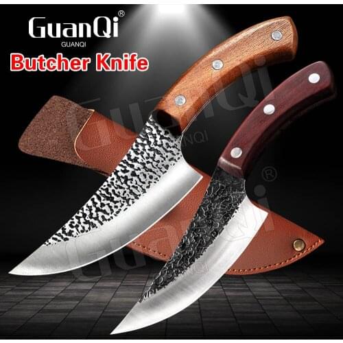 Kitchen Knives Stainless Steel Meat Cleaver Butcher Knife Handmade Forged Boning Knife Fishing Knife Outdoor Cooking Cutter Tool