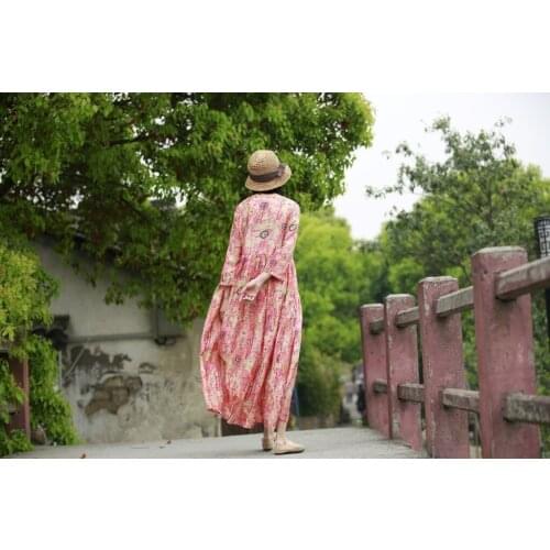 Y792 Summer Coil Zen Pendulum Skirt Easy Will Code Robe High Lumbar Fold Printing Literature Longuette h190416