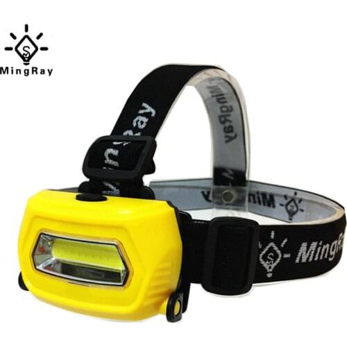 MINGRAY new LED Headlamps AAA 3 W COB hot sale Mini Headlight plastic Flashlight on head Lantern Camping fishing lamp