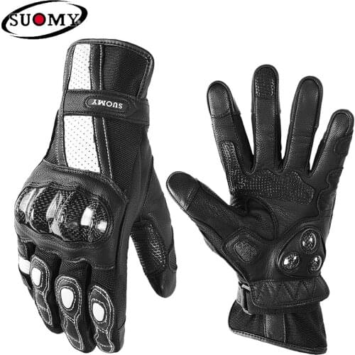 SUOMY Motorcycle Gloves Leather Men Women Moto Riding Glove Vintage Long Cycling Gloves Off-Road Racing Equipment For Motorcycle