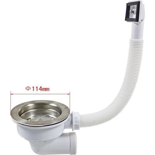 MTTUZK ABS+304 stainless steel Kitchen Sink Drain Sink with overflow drain White filter funnel MTK300