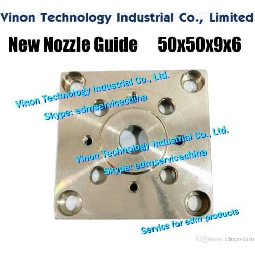 S410 edm Nozzle Guide 50x50x9x6mm (New type), Sodic AD Upper Water Nozzle Holder for AD360,AG400,AG600,AQ400,AQ600 wire-cut edm