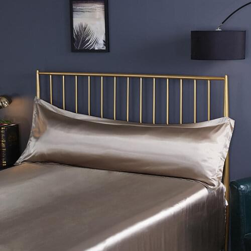 120/150 CM Long Pillowcase White/Gold/Blue Solid Pillow Case Cover Emulation Silk Satin Fabric Home Textile for Bedroom 2 Size