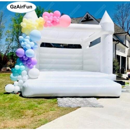 2021 new hot sale Wedding white inflatable bounce house jumping castle Childrens birthday gifts