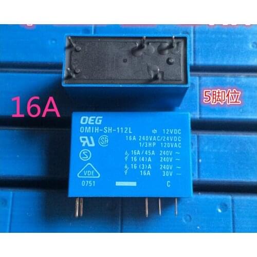 NEW 12V relay OMIH-SH-112L-12VDC OMIH-SH-112L 12VDC OMIHSH112L 12VDC DC12V 12V 16A 240VAC DIP6 10pcs/lot