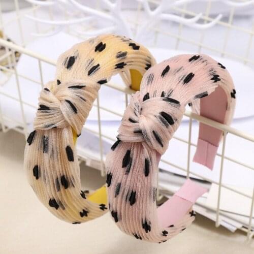 New Fashion Dots Point Knots Hair Hoop Headband For Women Korean Simple Mesh Lace Headwear Hair Accessories