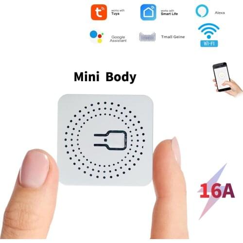 Tuya WiFi Switch 16A MINI Led Light Smart Life push Module Supports 2 Way APP Voice Relay Timer Google Home Alexa