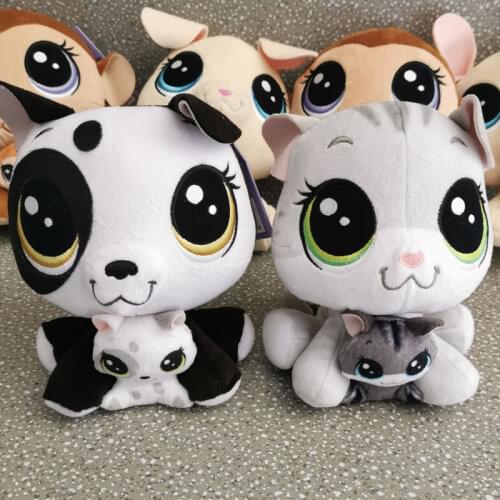 Plush Rare Pet Shop doll Toy Mother baby cat Kitten dog puppy rabbit Bunny Monkey Panda Original Collection for little kid