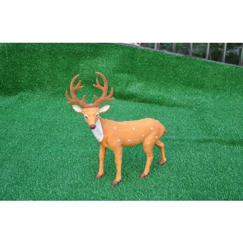 Polyethylene&fur large 45x50cm simulation reindeer, sika deer model handicraft home decoration gift b1670