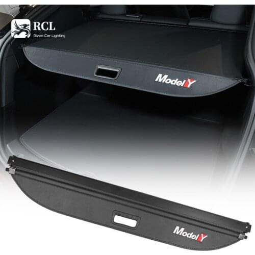 Rear Parcel Shelf Trunk Cover hide from sunlight Curtain Retractable Spacer Rear Racks Storage finishing For Tesla Model Y 2021