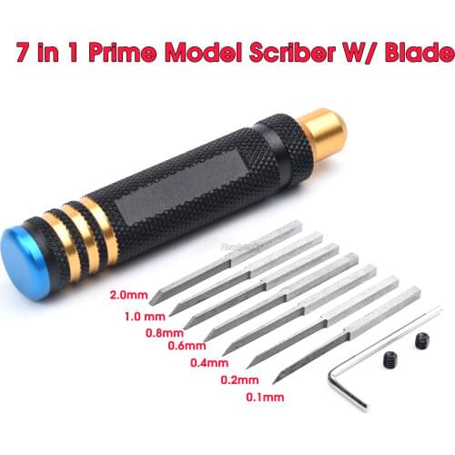 Prime Model Scriber w/ Blade Gundam Resin Carved Scribe line Hobby Cutting Tool Chisel + 5 Blade Tools for RC Car / Drone Repair