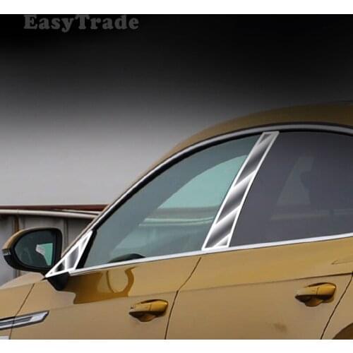 TPU Transparent Film Car Side Window Center Pillar Trim Center Panel Decoration Sticker For Volkswagen VW CC Arteon 2020 2019