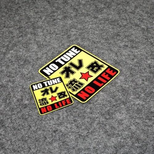 NO.S038 Reflective No Tune No Life Japan Fashion Car Window Stickers Car Trunk Rear Windshield Motorbike Hemet Stickers
