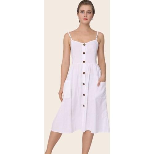 Vintage Casual Sundress Female Beach Dress Midi Button Backless Polka Dot Striped Women Dress Summer 2021 Boho Sexy Floral Dress