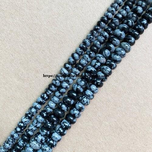 2lots more 10% off ! Natural Stone Smooth Rondelle Snow Flake Jasper 7" Loose Beads 4X6 5X8mm Pick Size For Jewelry Making DIY