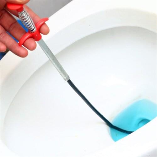 60cm Drain Snake Spring Pipe Dredging Tools Dredge Unblocker Drain Clog Tool for Kitchen Sewer Cleaning Hook Water Sink Tool