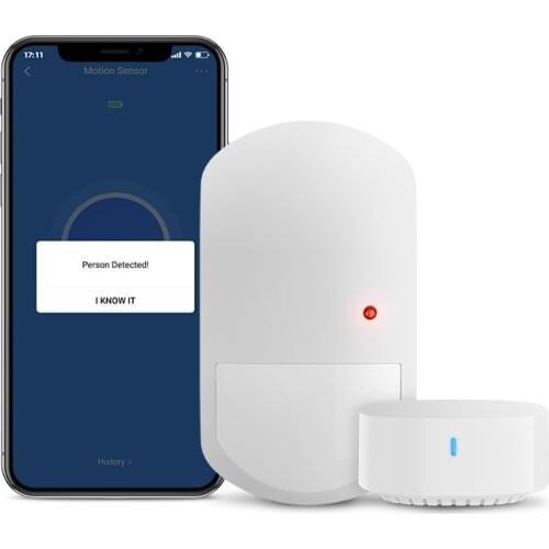 Broadlink Smart PIR Motion Sensor Detect Alert for Safty Care, Wireless Home Security Driveway Alarm, Work With Alexa By S3 HUB
