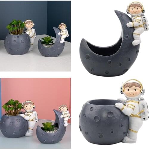 Resin Succulent Pots Planter Plant Pot Flower Pot Cactus Vase for Home Office Bar Decor