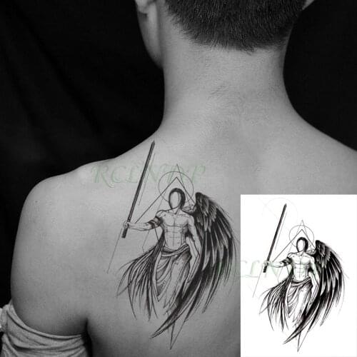 Waterproof Temporary Tattoo Sticker Geometric Patterns Eagle Wing Man Fake Tatto Flash Tatoo Back Leg Art for Women Men