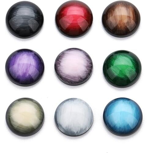 Xinyao 30pcs/lot 12mm Resin Translucent Solid Color Round Cabochon for DIY Jewelry Findings