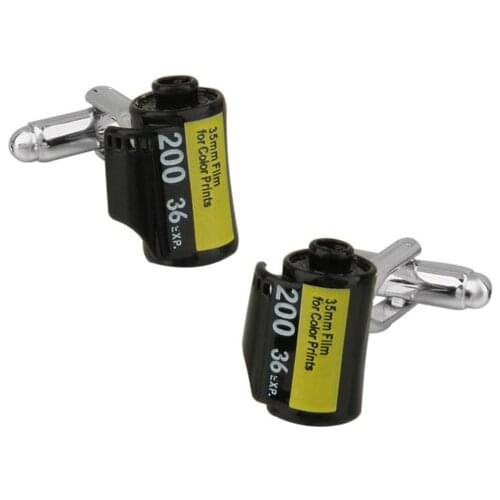 High-grade Copper Battery Camera Film Cufflinks Photographer Essential Cufflinks French Cuff Nails Mens Gifts Shirt Studs