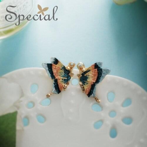 The SPECIAL New Fashion euramerican sterling Needle Butterfly ear Nail female ear clip for women ,S2372E