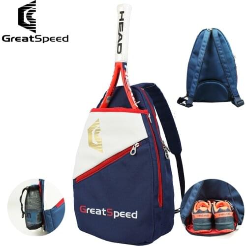 GreatSpeed Tennis Backpack 1Pack Tenis Racket Outdoor Sport Tennis Squash Badminton Storage Bag Shoes Warehouse Water Bottle Bag