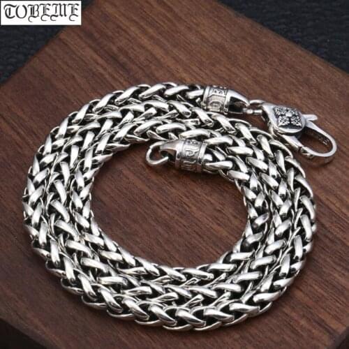 100% 925 Silver Tibetan Six Words Necklace Buddhist Vajra Dorje Necklace Tibetan OM Mantra Man Necklace Good Luck