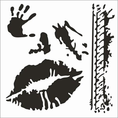 13x14cm Red lip Scrapbook Stencils Spray Plastic Mold Shield DIY Cake Hollow Embellishment Printing Lace Ruler Valentine