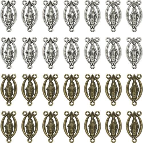 15pcs Alloy Metal Jesus Charms Connector Religion Pendants For DIY Handmade Jewelry Accessories Making 25*13mm