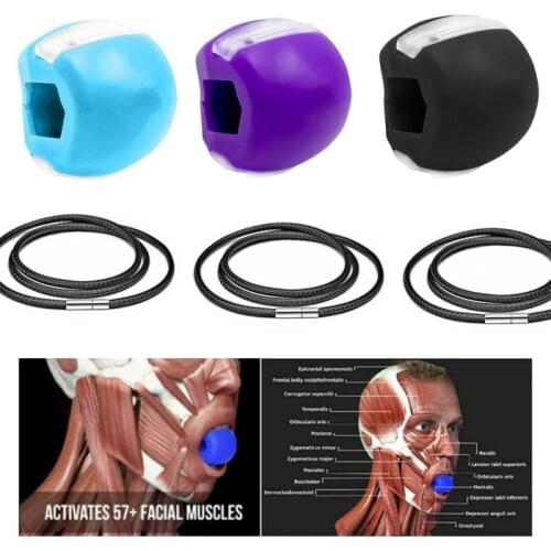 3/1 Pcs Jaw Face Exercise Ball Food-grade Silica Gel Muscle Training Fitness Ball Neck Face Toning With Auxiliary Rope