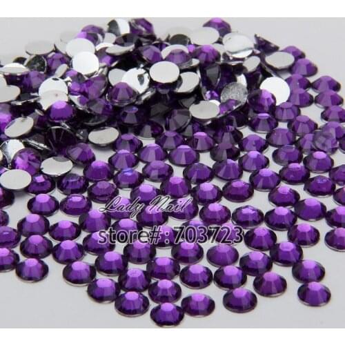 1000pcs 3D Nail Art Tips SS6 2mm Resin Flat back Rhinestone Beads not hotfix for DIY Nails Art Phone Case Dark Purple N15