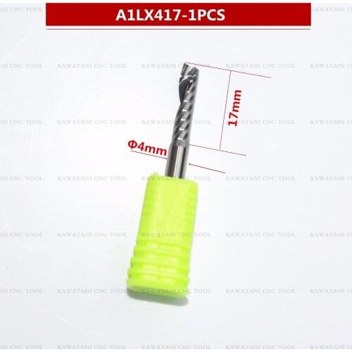 4mm*17mm,Freeshipping CNC machine solid carbide End Mill,tungsten steel 1 flute spiral milling cutter,PVC,MDF,Acrylic cutter