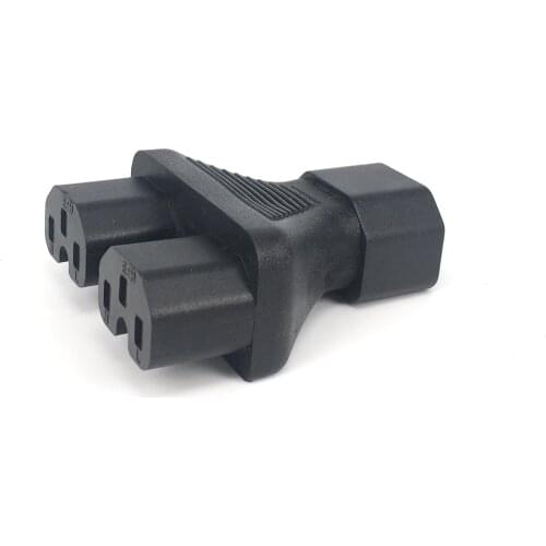 IEC320 C14 Male to Double C15 Female Extension Power connector IEC 320 Single C14 to Dual C15 Y Type Splitter Adapter adaptor