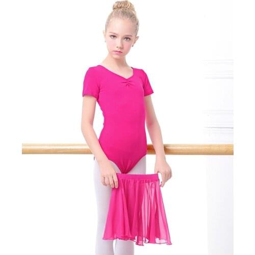 Gymnast Bodysuit Ballet Leotard for Girl & Kid Princess Ballet Dance Skirt Children Practice Wear 6 Colors Free Shipping C0050