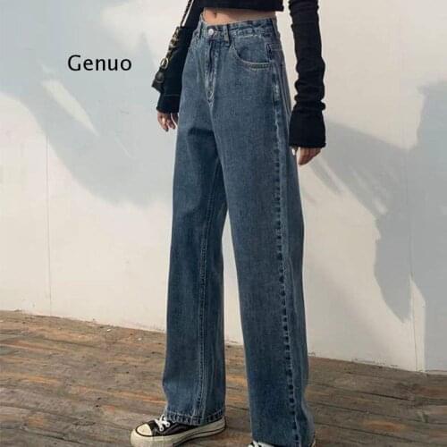 Jeans Women High-waist Black Denim Washed Trousers Womens Vintage All-match Ulzzang Chic Retro Spring Korean Style Stylish New