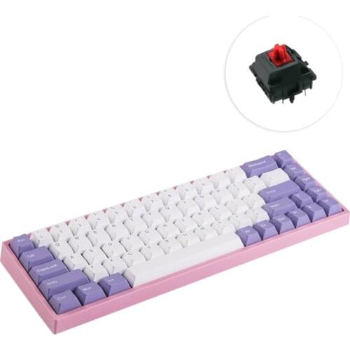 NJ68 68 Keys PBT Keycap Bluetooth Dual-Mode RGB Backlit 60% Mechanical Gaming Keyboard For Tablets PC - Cherry Red /Blue Switch