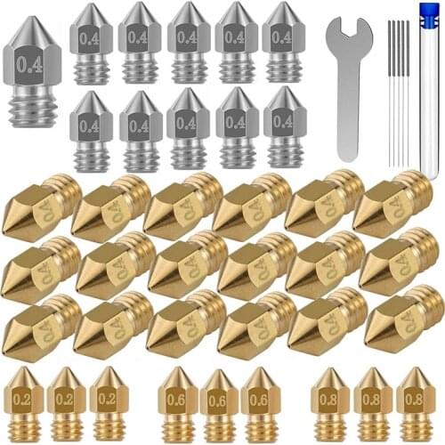 3D Printer Nozzles Kit,MK8 3D Printer Extruder Nozzles for Creality Ender 3 Ender 3 Pro Ender 5 Ender 5 Pro CR-10