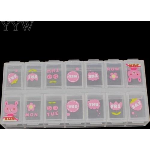 14 Slots Adjustable Transparent Jewelry Storage Box Ring Earring Drug Pill Beads Portable Plastic Organizer Date Case Travel Bin