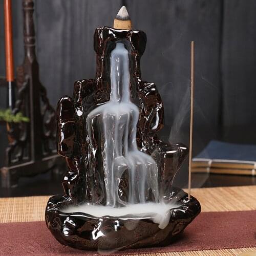 Waterfall Incense Stick Holder Creative Home Decor Ceramic Censer Backflow Incense Burner Use In The Home Office Teahouse