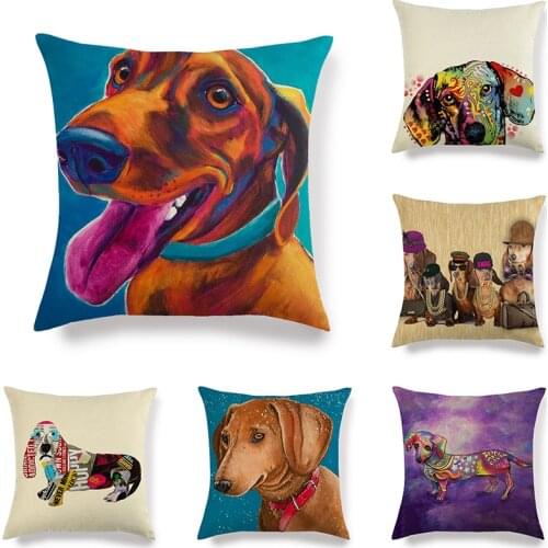 45cm*45cm The Dachshund dog linen/cotton throw pillow covers couch cushion cover home decorative pillow covers